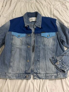 Calvin Klein Jeans Light and Royal Blue Two-Tone Denim Jacket